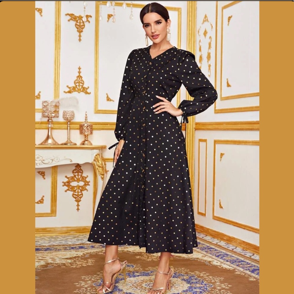 🆕◼️✨ Gold Dot A-Line Dress✨◼️